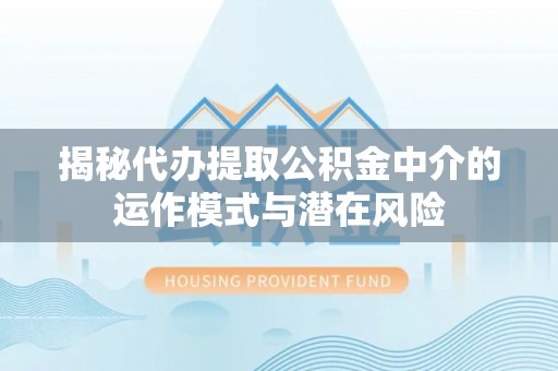 阳山揭秘代办提取公积金中介的运作模式与潜在风险
