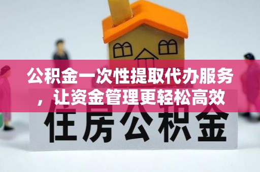 阳山公积金一次性提取代办服务，让资金管理更轻松高效