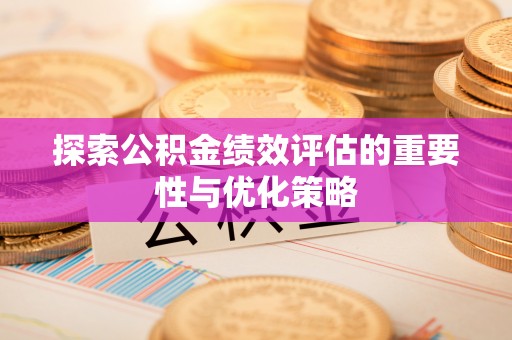 阳山探索公积金绩效评估的重要性与优化策略