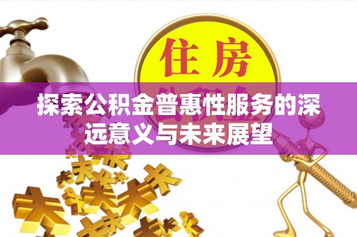 阳山探索公积金普惠性服务的深远意义与未来展望
