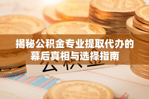 阳山揭秘公积金专业提取代办的幕后真相与选择指南
